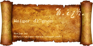 Weiger Ágnes névjegykártya